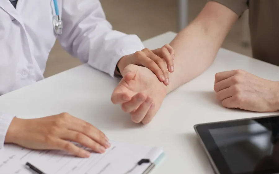 Medical exam at hospital