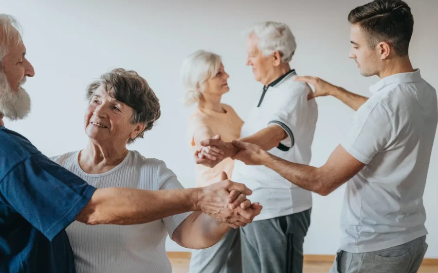 Older people dancing
