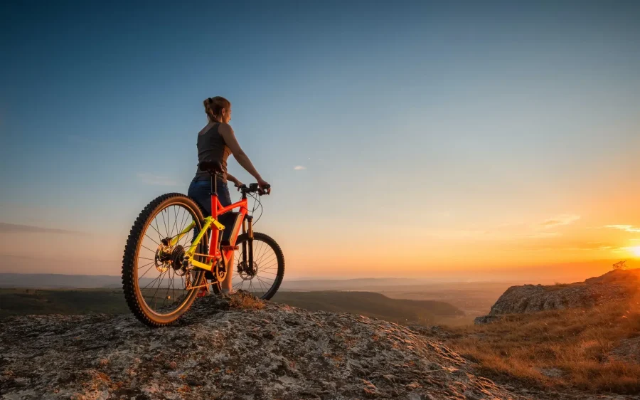 Sunset with a bike